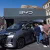 Mẫu xe điện của BYD tại Triển lãm ôtô quốc tế ở Munich, Đức tháng 9/2023. (Ảnh: THX/TTXVN)