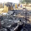 Hiện trường một vụ tấn công do Boko Haram tiến hành nhằm vào đám tang ở gần thủ phủ Maiduguri của bang Borno, Nigeria. (Ảnh: AFP/TTXVN)