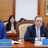 Phái đoàn của Hội đồng kinh doanh châu Âu-ASEAN (EU-ABC) làm việc với Bộ Tài chính. (Ảnh: BTC/Vietnam+)