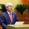 Chủ tịch Ủy ban Trung ương Mặt trận Tổ quốc Việt Nam Đỗ Văn Chiến trình bày Báo cáo tổng hợp ý kiến, kiến nghị của cử tri và Nhân dân gửi đến Kỳ họp thứ 7, Quốc hội khóa XV. (Ảnh: TTXVN)