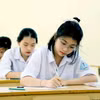 Thí sinh tại điểm thi Trường THPT Tô Hiệu, thành phố Sơn La. (Ảnh: Quang Quyết/TTXVN)