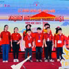 Top các thí sinh nhận Giải Trạng Nguyên, Bảng Nhãn, Tham Hoa, Hoàng Giáp, Tiến sỹ. (Ảnh: Ngọc Bích/TTXVN)