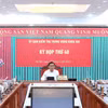 Ông Trần Cẩm Tú, Ủy viên Bộ Chính trị, Bí thư Trung ương Đảng, Chủ nhiệm Ủy ban Kiểm tra Trung ương chủ trì Kỳ họp. (Ảnh: Phương Hoa/ TTXVN)