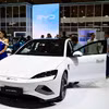 Mẫu xe điện của BYD được trưng bày tại Triển lãm ôtô quốc tế ở Jakarta, Indonesia ngày 15/2/2024. (Ảnh: THX/TTXVN)