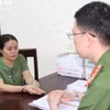 Đối tượng Trần Thị Thủy tại Cơ quan Công an. (Nguồn: Báo Nghệ An)