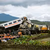 Hiện trường vụ tai nạn tàu hỏa tại Cicalengka, Tây Java, Indonesia, ngày 5/1/2024. (Ảnh: AFP/TTXVN)