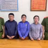 Các đối tượng tại cơ quan điều tra. (Ảnh: TTXVN phát)