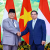 Thủ tướng Phạm Minh Chính hội kiến Tổng thống đắc cử Cộng hoà Indonesia Prabowo Subianto. (Ảnh: Dương Giang /TTXVN)