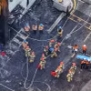 Hiện trường vụ cháy nhà máy sản xuất pin lithium ở Hwaseong, Hàn Quốc, ngày 24/6/2024. (Ảnh: Yonhap/TTXVN)