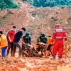 Hiện trường một vụ lở đất tại Indonesia tháng 11/2023. (Ảnh: Reuters)