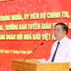 Ông Nguyễn Trọng Nghĩa, Ủy viên Bộ Chính tri, Bí thư Trung ương Đảng, Trưởng Ban Tuyên giáo Trung ương phát biểu chỉ đạo buổi làm việc. (Ảnh: Phương Hoa/TTXVN)