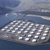 Bể chứa dầu tại kho dự trữ ở tỉnh Kagoshima, Tây Nam Nhật Bản. (Ảnh: Kyodo/TTXVN)
