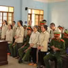10 bị cáo bị tuyên phạt về tội hoạt động nhằm lật đổ chính quyền nhân dân. (Ảnh: Quang Thái- TTXVN)