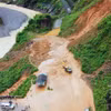 Hiện trường sạt lở tại bản Nà Lếch, xã Chiềng Lao, huyện Mường La tháng 6/2023. (Ảnh: Quang Quyết/TTXVN)