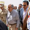 Tổng Thư ký Liên hợp quốc Antonio Guterres thăm cửa khẩu Rafah trên biên giới Ai Cập và Gaza ngày 23/3/2024. (Ảnh: AFP)