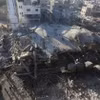 Cảnh đổ nát sau cuộc không kích của Israel ở thành phố Rafah, Dải Gaza ngày 22/2/2024. (Ảnh: THX/TTXVN)