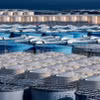 Các bể chứa nước thải nhiễm phóng xạ đã qua xử lý tại nhà máy điện hạt nhân Fukushima Daiichi ở tỉnh Fukushima, Nhật Bản. (Ảnh: AFP/TTXVN)