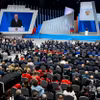 Tổng thống Nga Vladimir Putin trình bày Thông điệp liên bang trước Quốc hội ở Moskva ngày 29/2/2024. (Ảnh: AFP/TTXVN)