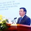 Giáo sư-Tiến sỹ Nguyễn Xuân Thắng, Uỷ viên Bộ Chính trị, Giám đốc Học viện Chính trị quốc gia Hồ Chí Minh, Chủ tịch Hội đồng Lý luận Trung ương phát biểu khai mạc. (Ảnh: Lâm Khánh/TTXVN)