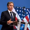 Ngoại trưởng Mỹ Antony Blinken phát biểu trong cuộc họp báo kết thúc hội nghị Ngoại trưởng NATO tại Brussels, Bỉ ngày 24/3/2021. (Ảnh: AFP/TTXVN)