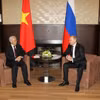Tổng Bí thư Nguyễn Phú Trọng hội đàm với Tổng thống Liên bang Nga Vladimir Putin, ngày 25/11/2014, tại thành phố Sochi (Nga). (Ảnh: Trí Dũng/TTXVN)