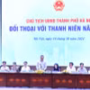 Chủ tịch Ủy ban Nhân dân thành phố Hà Nội Trần Sỹ Thanh phát biểu. (Ảnh: Minh Đức/TTXVN)