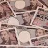 (Tư liệu) Đồng tiền mệnh giá 10.000 yen của Nhật Bản. (Ảnh: AFP/TTXVN)