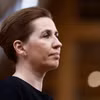 Thủ tướng Đan Mạch Mette Frederiksen trong một cuộc họp báo ở Brussels (Bỉ) ngày 18/4/2024. (Ảnh: AFP/TTXVN)