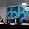Ban Tổ chức Olympic Paris 2024 trong cuộc họp báo công bố thời điểm tổ chức Thế vận hội tại Saint-Denis, ngày 8/3/2024. (Ảnh: AFP/TTXVN)