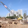 Thi công Dự án Vành đai 3 Thành phố Hồ Chí Minh đoạn qua thành phố Thủ Đức, hồi tháng Hai năm nay. (Ảnh: Dương Giang/TTXVN)