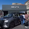 Mẫu xe điện của BYD tại Triển lãm Ôtô Quốc tế ở Munich (Đức) hồi tháng Chín năm ngoái. (Ảnh: THX/TTXVN)