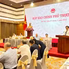 Phiên họp báo do Văn phòng Chính phủ tổ chức chiều 3/4. (Ảnh: Đức Duy/Vietnam+)