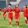 Các cầu thủ U20 Nữ Việt Nam ăn mừng bàn thắng san bằng tỷ số 1-1 trong trận đấu gặp U20 Nữ Ấn Độ. (Ảnh: Trung Kiên/TTXVN) 