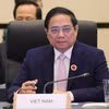 Thủ tướng Phạm Minh Chính phát biểu tại Phiên họp chính Hội nghị cấp cao kỷ niệm 50 năm quan hệ ASEAN-Nhật Bản. (Ảnh: Dương Giang/TTXVN)