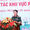 Đại tướng Lương Cường, Ủy viên Bộ Chính trị, Chủ nhiệm Tổng cục Chính trị Quân đội Nhân dân Việt Nam, chủ trì buổi gặp mặt. (Ảnh: Xuân Khu/TTXVN)