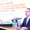 Thứ trưởng Bộ Lao động, Thương binh và Xã hội Lê Văn Thanh phát biểu khai mạc Hội nghị. (Ảnh: Quốc Khánh/TTXVN)