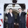 Chủ tịch Trung Quốc Tập Cận Bình thăm và hội đàm với Tổng thống Panama Juan Carlos Varela (phải) tại Panama City, ngày 3/12/2018. (Ảnh: THX/TTXVN)