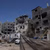 Các tòa nhà bị phá hủy sau vụ tấn công của Israel nhằm vào trại tị nạn Nuseirat ở Dải Gaza ngày 8/6/2024. (Ảnh: THX/TTXVN)