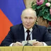 Tổng thống Nga Vladimir Putin tại cuộc gặp gỡ báo chí sau hội đàm với Chủ tịch nước Tô Lâm. (Ảnh: TTXVN)
