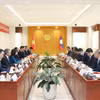 Tại trụ sở Văn phòng Quốc hội Lào, Đoàn đại biểu Quốc hội Việt Nam do Phó Chủ tịch Quốc hội, Thượng tướng Trần Quang Phương làm Trưởng đoàn đã có cuộc hội đàm với Đoàn đại biểu Quốc hội Lào do Phó Chủ tịch Quốc hội Lào Souvon Leungbounmi làm Trưởng đoàn. (Ảnh: Xuân Tú/TTXVN)