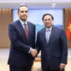 Thủ tướng Phạm Minh Chính tiếp Phó Thủ tướng, Bộ trưởng Ngoại giao Qatar Sheikh Mohammed bin Abdulrahman Al-Thani chiều 15/8/2022 tại Hà Nội. (Ảnh: Dương Giang/TTXVN)