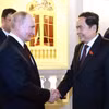 Chủ tịch Quốc hội Trần Thanh Mẫn hội kiến Tổng thống Liên bang Nga Vladimir Putin. (Ảnh: Thống Nhất/TTXVN)