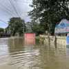 Nhiều tuyến đường của xã Hải Chánh, tỉnh Quảng Trị ngập sâu trong nước. (Ảnh: Thanh Thủy/TTXVN)