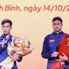 Hai "sao hạng A" của V-League là tiền vệ Hoàng Đức (trái) và thủ môn Đặng Văn Lâm xuống thi đấu tại Giải hạng Nhất Quốc gia. (Ảnh: Phù Đổng Ninh Bình)