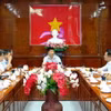 Phó Chủ tịch UBND thành phố Cần Thơ Trương Quang Hoài Nam phát biểu tại buổi làm việc. (Ảnh: Thanh Liêm/TTXVN)