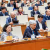 Đại biểu Quốc hội biểu quyết tại hội trường. (Ảnh: CTV/Vietnam+)