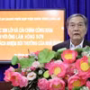 Ông Lâm Hồng Sơn phát biểu tại buổi xin lỗi công khai. (Ảnh: Thanh Sang/TTXVN)