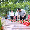 Thủ tướng Phạm Minh Chính thắp hương phần mộ liệt sỹ tại Nghĩa trang Liệt sỹ thành phố Cần Thơ. (Ảnh: Dương Giang/TTXVN)