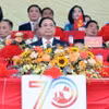 Thủ tướng Chính phủ Phạm Minh Chính đọc Diễn văn kỷ niệm 70 năm Chiến thắng Điện Biên Phủ. (Ảnh: Lâm Khánh/TTXVN)