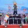 Tám đội múa sư tử mèo của các xã trong huyện Cao Lộc thi tài trong Hội thi Múa sư tử mèo huyện Cao Lộc lần thứ 3 tại Lễ hội truyền thống Chùa Bắc Nga. (Ảnh: Anh Tuấn/TTXVN)